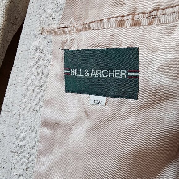 Vintage Hill & Archer 42R Linen Blend Light Tan Men's Blazer - Picture 4 of 4